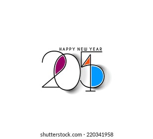 Happy new year 2015 Text Design 