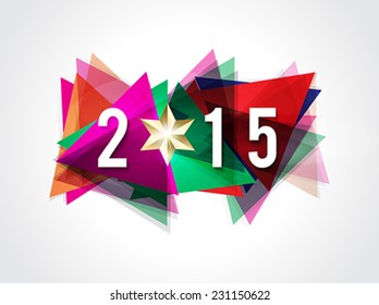happy new year 2015 text background vector illustration 