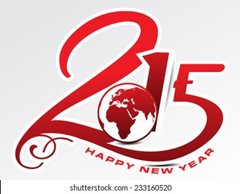happy new year 2015 text background with globe