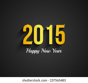 Happy new year 2015 text design background with long shadow and shiny lights. Vector eps 10