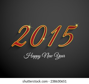Happy new year 2015 text design background with long shadow and shiny lights. Vector eps 10 