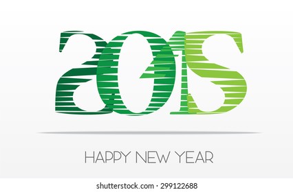 Happy New Year 2015, text vector design.