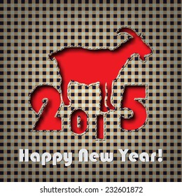 Happy new year 2015, textile background. 2015 is goat year. Holiday background (EPS10 Vector)