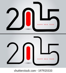 Happy new year 2015, typographic illustration