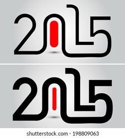 Happy new year 2015, typographic illustration