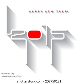 Happy new year 2015, typographic 3d illustration, calendar cover