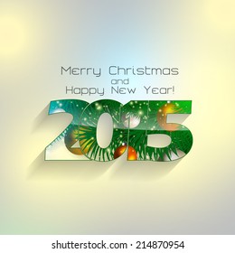 Happy new year 2015. Typography design with space for your own text.