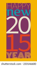 Happy new year 2015 typography.Vector illustration in flat style