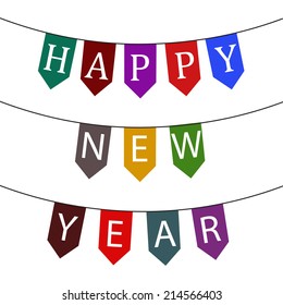 Happy New Year 2015 From Vector bunting and garland 