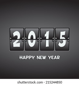 Happy New Year 2015 vector mechanical flip clock design in the process of the flip