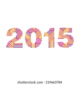 Happy New Year 2015. Vector illustration.