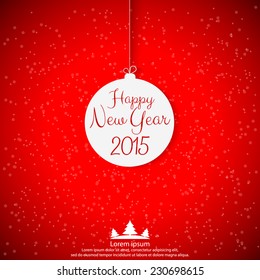 Happy New Year 2015 vector illustration for holiday design, party poster, greeting card, banner or invitation.