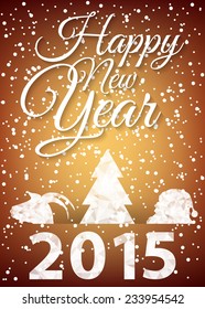 Happy New Year 2015 vector illustration for holiday design, party poster, greeting card, banner or invitation.