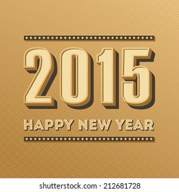 Happy new year 2015 vintage greeting card design
