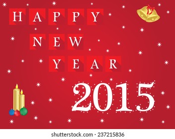 Happy new year 2015.Greeting card.Vector illustration. 