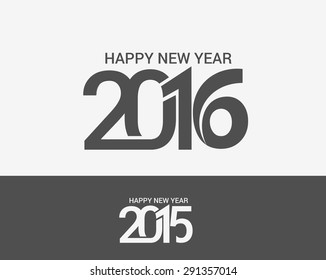 Happy new year 2016 & 2015 Text Design