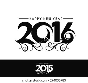 Happy new year 2016 & 2015 Text Design