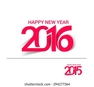 Happy new year 2016 & 2015 Text Design