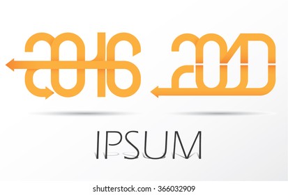 Happy New Year 2016 and 2017 text vector design.