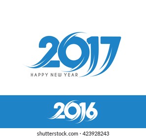 Happy new year 2016 and 2017 Text Design vector