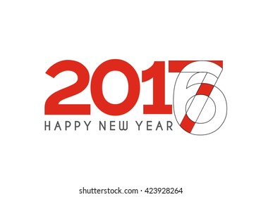 Happy new year 2016 and 2017 Text Design vector