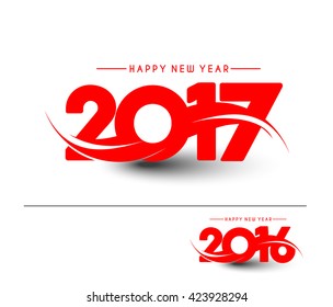 Happy new year 2016 and 2017 Text Design vector