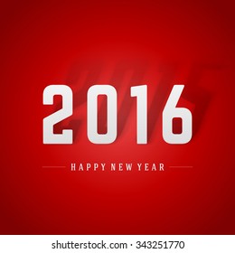 Happy New Year 2016 3d message vector background.