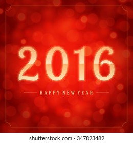 Happy New Year 2016 3d message vector background. 