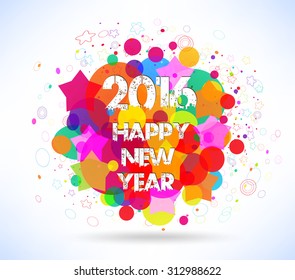 Happy new year 2016. Abstract colorful background