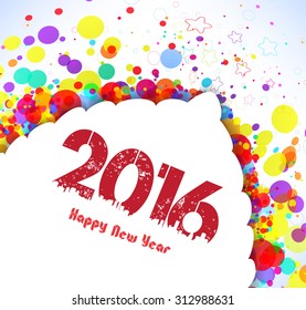 Happy new year 2016. Abstract colorful banner background