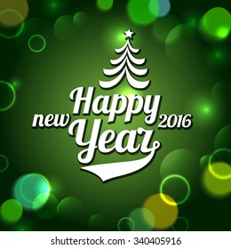 Happy new year 2016 abstract background with bokeh and lens flare 