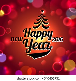 Happy new year 2016 abstract background with bokeh and lens flare 