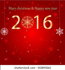 Happy New Year 2016 - Abstract beauty Christmas and New Year background decoration made from white snowflakes for the Year 2016. vector illustration.