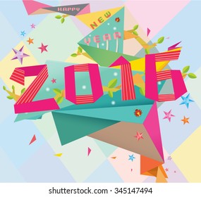 Happy New Year 2016 Abstract Background, illustration  
