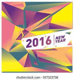 Happy new year 2016 abstract colorful design
