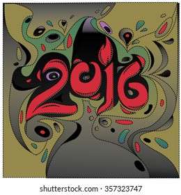 Happy new year 2016 abstract colorful design