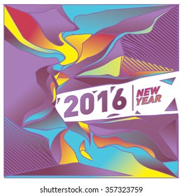 Happy new year 2016 abstract colorful design