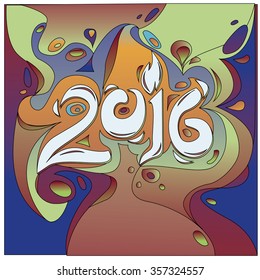 Happy new year 2016 abstract colorful design
