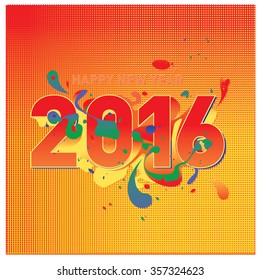 Happy new year 2016 abstract colorful design