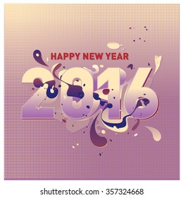 Happy new year 2016 abstract colorful design