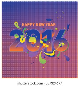 Happy new year 2016 abstract colorful design