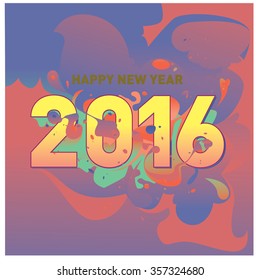 Happy new year 2016 abstract colorful design