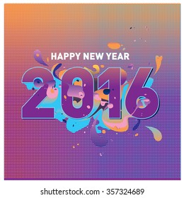 Happy new year 2016 abstract colorful design
