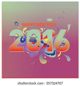 Happy new year 2016 abstract colorful design