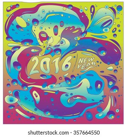 Happy new year 2016 abstract colorful greeting card design
