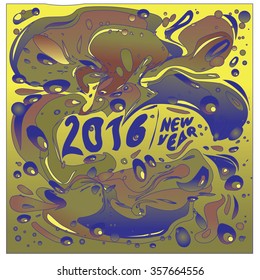 Happy new year 2016 abstract colorful greeting card design
