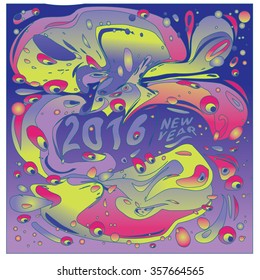 Happy new year 2016 abstract colorful greeting card design
