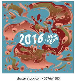 Happy new year 2016 abstract colorful greeting card design
