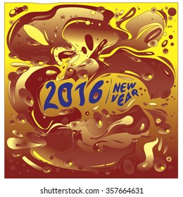 Happy new year 2016 abstract colorful greeting card design
