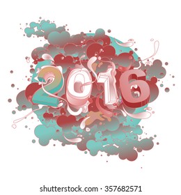 Happy new year 2016 abstract colorful design